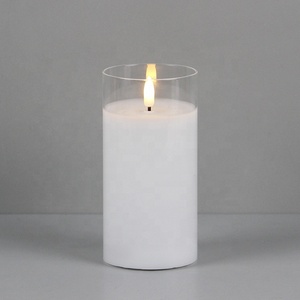 <strong>White</strong> Glass Real Wax Battery Powered Flameless Remote Electric <strong>Candles</strong> for the Wedding Decoration - Product Image 5