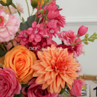 Vibrant Orange Dahlia Rose Rose Boule De Fleur Artificielle 30cm Mini Floral Pièce Maîtresse D'été Fête D'anniversaire Célébration Décor À La Maison