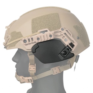 Cache-couche d'oreille modulaire pour casque avec rail de guidage et protection auditive, fermeture à boucle, couleur beige, pour usage extérieur - Product Image 1