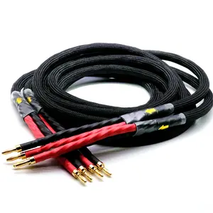 Anschluss leitung für Bananen stecker YIVO XSSH Audio OEM ODM G5 OD 17mm 4-adriges OFC-beschichtetes silbernes HIFI-Verstärker-Lautsprecher-Audio kabel