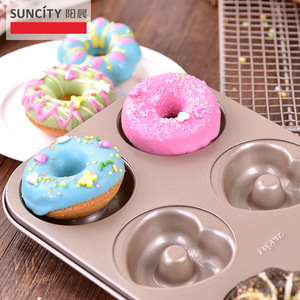 Suncity Donut Mold 6 Cavity Non Stick Flower Shape Baking Pan For Making Donuts Gold Color Oven Safe - Product Image 4