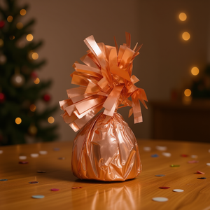 Ballon en feuille d'aluminium rose doré lesté pour décorations de fête et festivités - Product Image 2