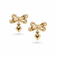 EDGE Boucles d'oreilles pendantes pour femme, personnalisées, avec pendentif cœur et nœud doré, bijoux romantiques, tendance, minimalistes, vente en gros