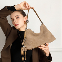 Sac à main en cuir pour femme, sac hobo bandoulière, style designer, sac à bandoulière avec pompon, logo personnalisé OEM