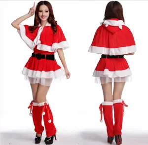 Le donne di fantasia Vestito Sexy Di Natale Costumi di Natale Rosso di Babbo natale per Adulti donna Uniforme Del Kimono di Natale Costume