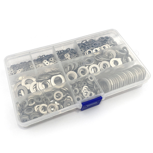 Din125 SUS304 phẳng máy giặt gói 1240 cái/hộp 9 Kích thước M2 M2.5 M3 M4 M5 M6 M8 M10 M12 máy giặt <span class=keywords><strong>Shim</strong></span> Bộ cho nền tảng biên giới - Product Image 1