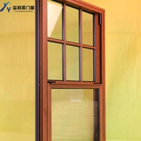Ventanas Corredizas Verticales de Doble Hoja con Rejilla Antibalas, Marco de Aluminio con Aislamiento Térmico y Antirrobo para Sala de Estar