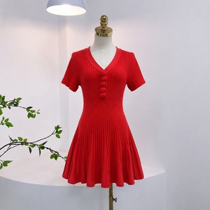 Nuovi Arrivi 2026: Abito Estivo da Donna in Maglia, Mini Abito a Trapezio a Maniche Corte, Elegante e Casual - Product Image 2