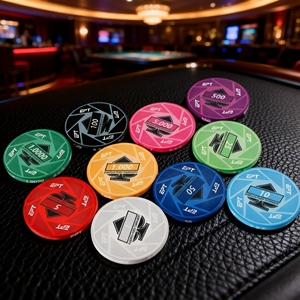 رقائق بوكر سيراميك مطبوعة بصور ورموز QR مخصصة، 10 جرام، متينة وصديقة للبيئة، متوفرة بالجملة للهدايا الترويجية والألعاب المنزلية - Product Image 2