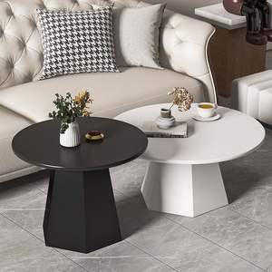 Juego de Mesa de Centro Redonda Moderna con Tapa de Mármol, Muebles para Sala de Estar, Diseño para Apartamentos Pequeños - Product Image 2
