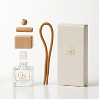 Diffuseur de parfum pour voiture 8ml 10ml avec couvercle en bois, flacon en verre transparent pour parfum de voiture, diffuseur d'arômes