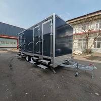 Cuisine mobile portable d'extérieur avec toilettes, toilettes mobiles à chasse d'eau, remorque de luxe en plastique à vendre
