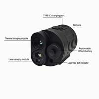 Caméra thermique de chasse monoculaire, portée de détection de source thermique 1200m et télémètre laser 1000m, 320*240 50Hz
