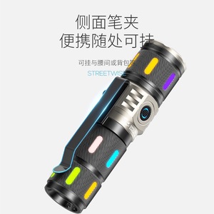 Smiling Shark SD-5445-S Mini lampe torche LED rechargeable en alliage d'aluminium avec clip latéral pour l'extérieur et la maison - Product Image 1