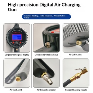 Special tire pressure <b>gauge</b> for fleet trucks and automobiles 360 ° flexible hose metal structure must be in stock for fleet main - Product Image 2