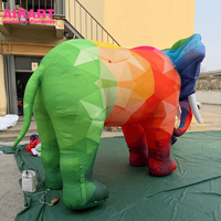 Ballon gonflable éléphant coloré pour les idées de fêtes à thème zoo, modèle d'éléphant mascotte gonflable personnalisé pour accessoires de scène