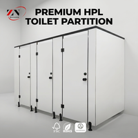Cloison de toilettes ignifuge en HPL, panneau de cabine étanche en stratifié haute pression pour bâtiments commerciaux