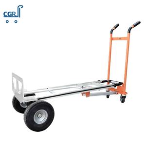 Chariot pliable industriel robuste de 550 lb de capacité 4-en-1 roues en PU de 10 pouces plate-forme de camion à main en aluminium conception pliable OEM - Product Image 5