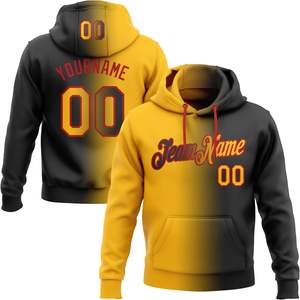 LTOCMKIY Sweat-shirt de baseball personnalisable pour jeunes Noir Or Gradient Pullover Hoodie avec fermeture éclair Nouveauté Design pour garçons - Product Image 1