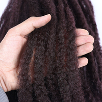 Vente en Gros Extensions de Cheveux Synthétiques Afro Crépus Bouclés Tressés au Crochet 18 Pouces 100g Cuban Twist Marley pour Femmes