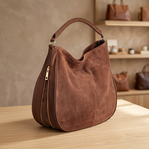 Sac à main tendance BS INTERNATIONAL pour femme, en cuir véritable, grande capacité, imperméable, léger, pliable, personnalisable, avec fermeture éclair - Product Image 4