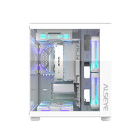 ALSEYE Square Shape Computer Case Cube Mini-W White Color PC Case With Glass Window