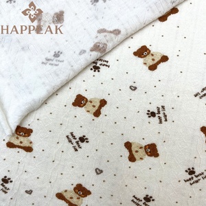 Happeak thấp moq tùy chỉnh in ấn pointelle bông vải Apple in co giãn sườn vải dệt kim - Product Image 5