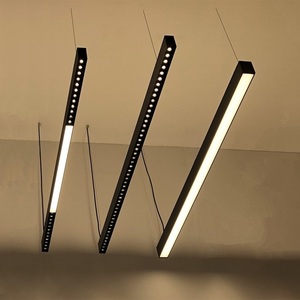 Nhôm Hồ Sơ Màu Đen Trắng Hiện Đại Thương Mại Trong Nhà Đèn 20W 40W 60W 80W Tùy Chỉnh <span class=keywords><strong>LED</strong></span> Trần Mặt Dây Chuyền Tuyến Tính Ánh Sáng - Product Image 1