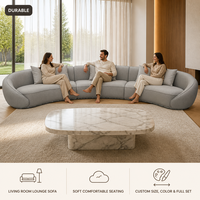Ensemble de canapés modulaires incurvés imperméables et résistants aux taches, revêtement en tissu, canapé sectionnel pour villa, salon, maison, hôtel