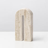 Collection de pierres décoratives Newstar Decoration Art Stone, plateau en marbre beige travertin, accessoires de décoration, décoration intérieure de luxe