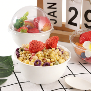 Gobelet à sauce ou yaourt en bagasse compostable et écologique de 240 ml, compatible micro-ondes, <span class=keywords><strong>sans</strong></span> BPA, recyclable, avec couvercle - Product Image 2