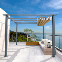 Pergola extérieure en aluminium avec auvent rétractable, parasol pour patio, jardin et cour arrière