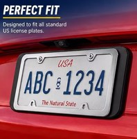 Support de plaque d'immatriculation triangulaire en acier inoxydable, résistant à la rouille, minimaliste, norme américaine, vente en gros, accessoire automobile, cadre de plaque d'immatriculation
