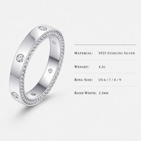 Bague de luxe en moissanite à double ligne, taille brillant, sertie à griffes, en argent sterling S925, couleur D VVS, certifiée GRA, bijoux fins