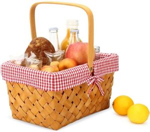 Cesta de Picnic para Exteriores <span class=keywords><strong>al</strong></span> <span class=keywords><strong>por</strong></span> <span class=keywords><strong>Mayor</strong></span>, Compra a Granel, Cesta de Mimbre para Cuatro Personas, de Plástico, Estilo Japonés, para Niños, Blanca, con Forma de Corazón, para Almacenamiento - Product Image 4