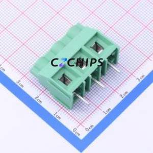 1714984 Screw Terminal Block Through hole Component (THT),P=9.52mm Connector 1x3P 9.52mm Green Through Hole - Product Image 2