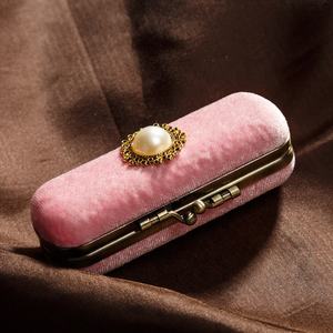 סיטונאי אופנה באיכות קטיפה נסיעות מיני נשים שפתון תיק עם מראה ו hasp - Product Image 5