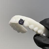 Grillz personnalisé en argent 925 avec motif d'ours et dents apparentes, bijou de dentition
