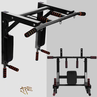 Vente directe d'usine équipement de fitness à domicile-barre horizontale de poinçonnage de mur de traction en acier barres parallèles simples supports d'immersion pour intérieur