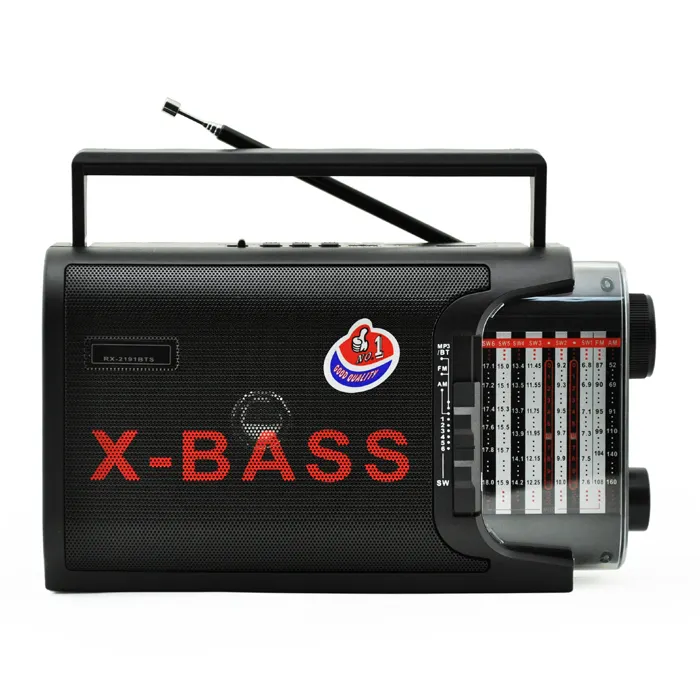 RX-2191BTS Factory Price Portable Black Color Solar World Band Small Transmitter Fm Am Radio With Tuner