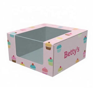 定制标志的高墙手柄盒婚礼2 <span class=keywords><strong>4</strong></span> 6杯蛋糕包装纸质纸杯蛋糕盒带透明窗口 - Product Image 6