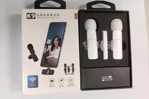 Micrófono Lavalier Inalámbrico Portátil K9 <span class=keywords><strong>con</strong></span> Conectores Tipo-C y USB-A para <span class=keywords><strong>iPhone</strong></span> y Uso Multidispositivo - Product Image 6