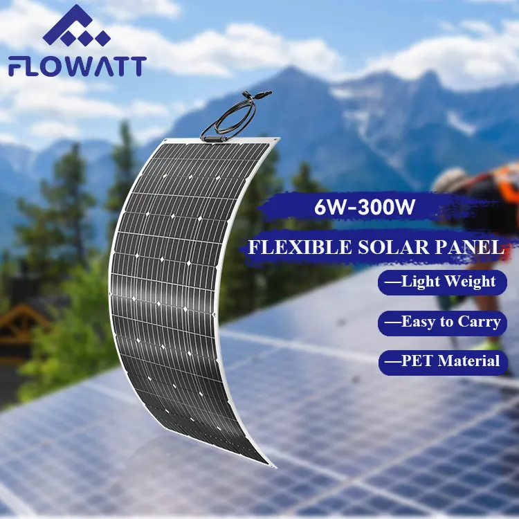 High Quality Mono PV Panel 100W 120W 200W 300W Light Weight Portable Flexible Monocrystalline Solar Panels