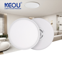 Plafonnier LED moderne KEOU 24W 36W 48W de forme ronde avec télécommande, montage en surface pour la maison, le salon et la chambre à coucher