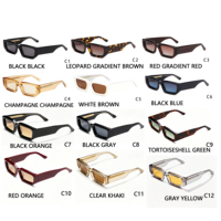 Lunettes de soleil carrées rétro en acétate polarisées UV400, monture fine et épaisse, unisexe, de luxe, haute qualité, avec logo personnalisé, fabrication 2026