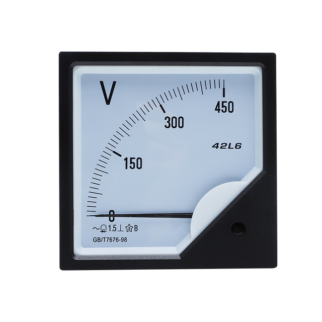 Wholesale 42L6 Pointer Type AC Ammeter Voltmeter Measure Tool Panel Ammeter 100/5 250/5  250V 500V  Panel Meters