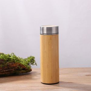 350Ml/450Ml 500Ml Bpa Free Custom Stainless Steel Thermal Bamboo Insulated Thermos Flask Water Bottle With <b>Tea</b> <b>Infuser</b> - Product Image 3