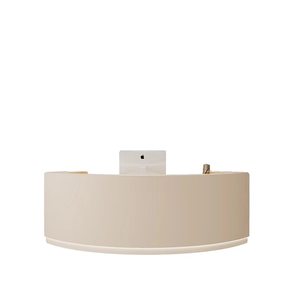 Modern Curved <b>Reception</b> <b>Counter</b> Desk with LED Base Cream White Half Round Front Desk for Beauty Salon Spa Retail Shop - Product Image 6
