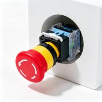 Bouton poussoir d'arrêt d'urgence champignon 22 mm IP67 LA38-11ZS 1NO1NC avec indicateur LED 380V