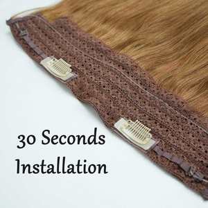 Extensiones de Cabello con Alambre Invisible de Nueva Llegada, con Clips Removibles de Velcro, Extensiones de Cabello con Alambre Listas para Usar, Cabello 100% Remy, Cabello Halo - Product Image 4
